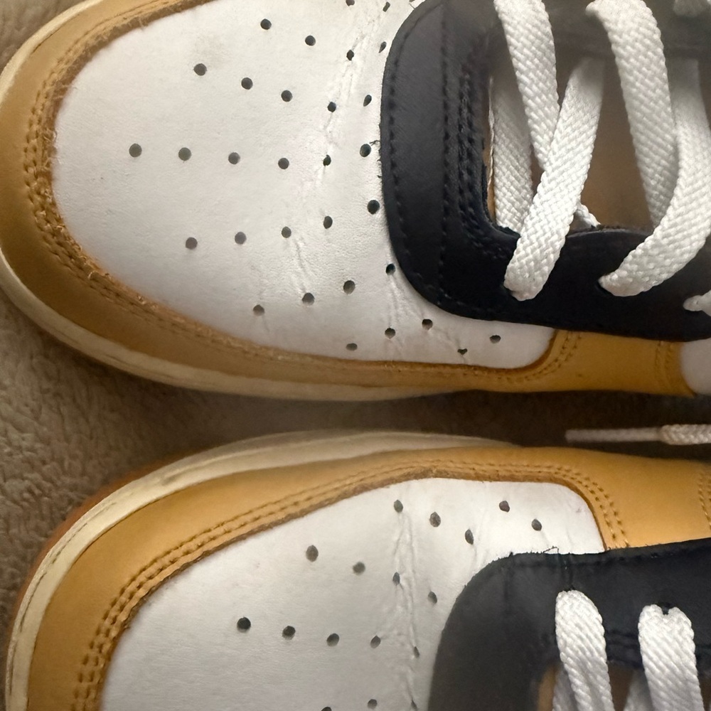 Women's White and Tan Athletic Shoes
